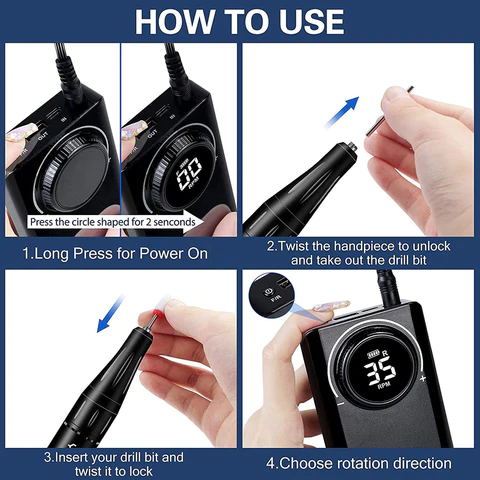 Rechargeable Portable Nail Drill