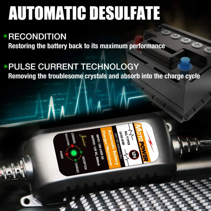 Automatic Smart Car Motorcycle Battery Charger Maintainer